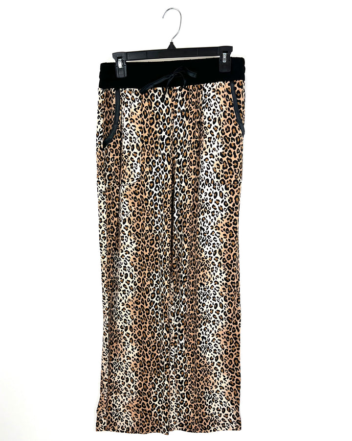 Cheetah Print Lounge Pants with Black Waistband - Size 4/6