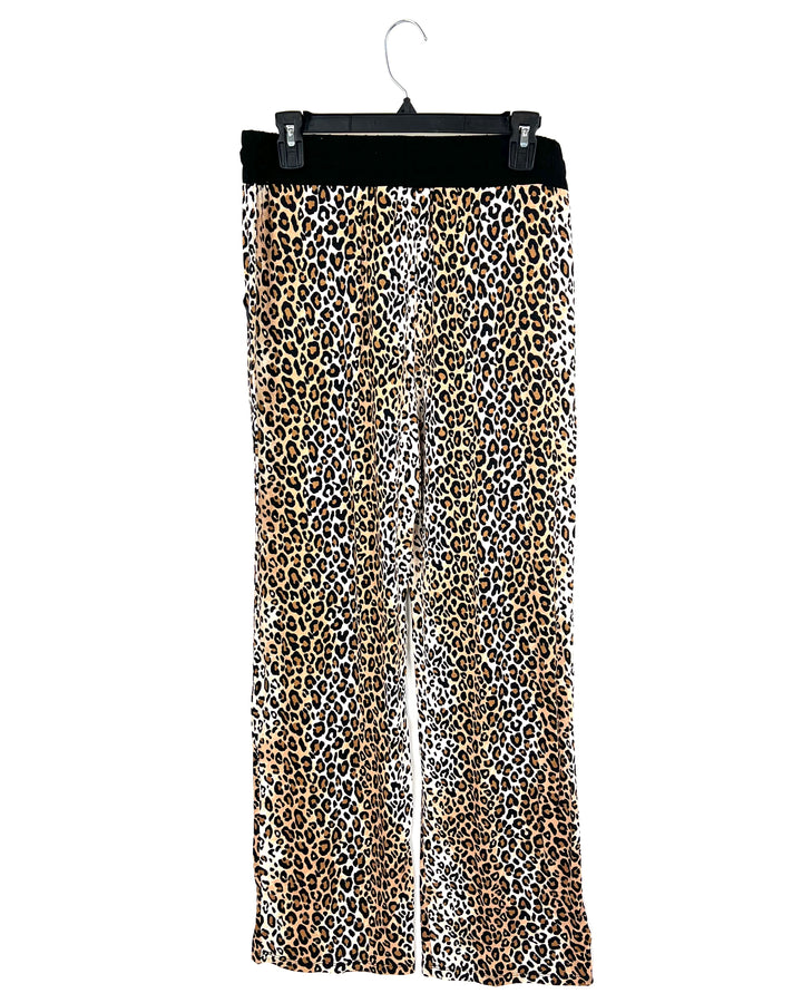 Cheetah Print Lounge Pants with Black Waistband - Size 4/6