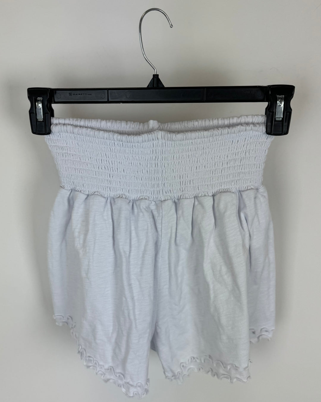 White Drop Waist Ruffled Shorts - Size 0/2