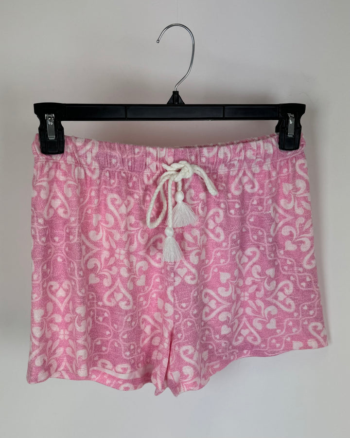 Pink and White Printed Shorts - Size 0/2