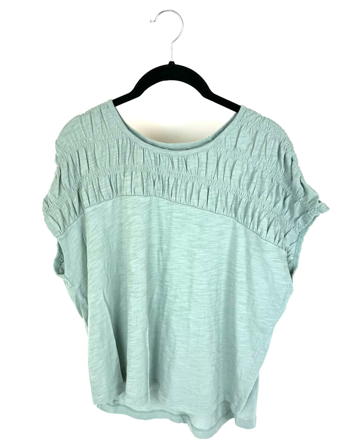 Light Blue Ruched Top - Size 2-4