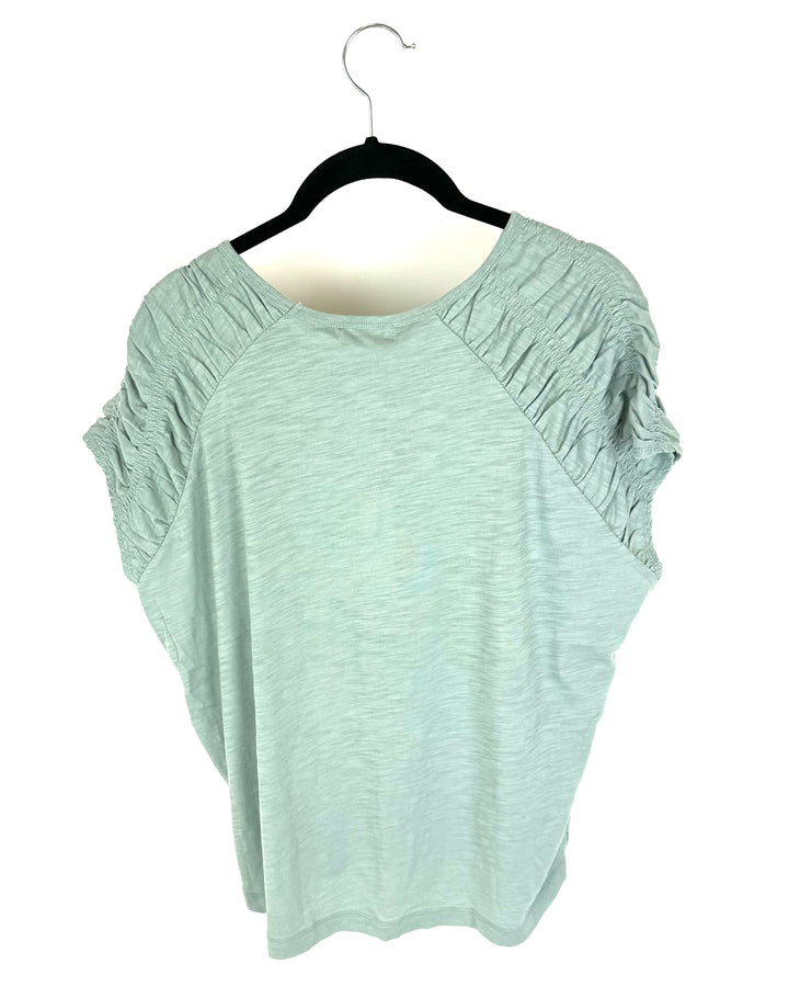 Light Blue Ruched Top - Size 2-4