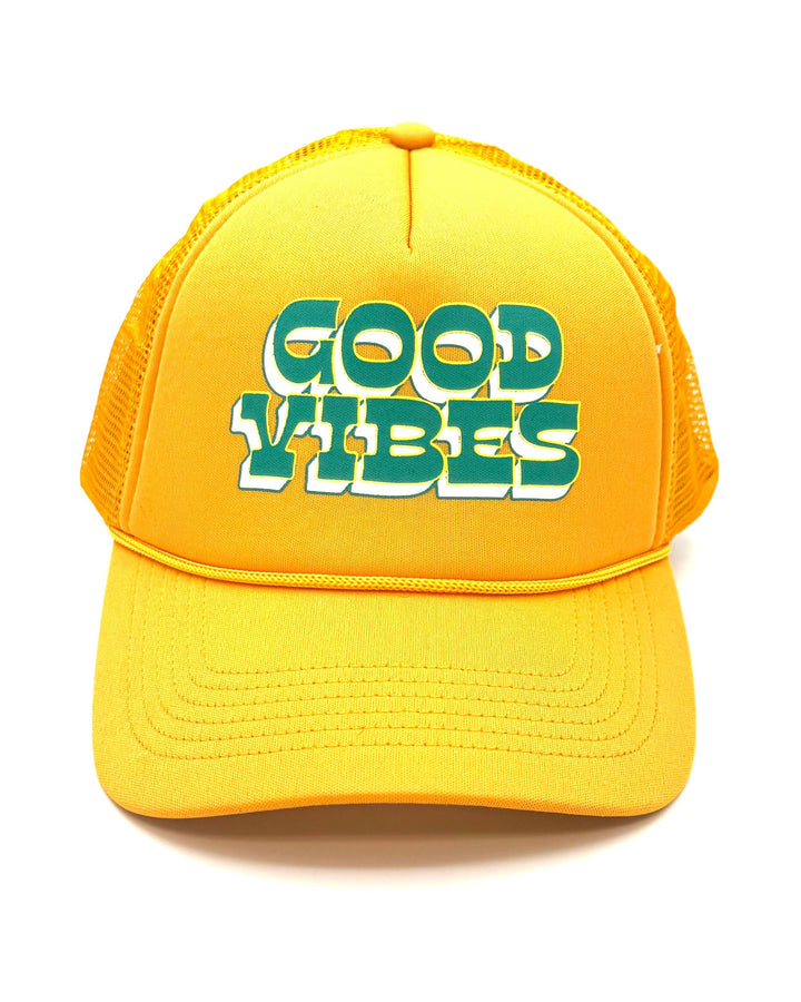 Mustard Yellow and Green Trucker Hat - One Size