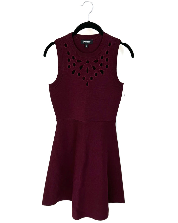 Dark Red Sleeveless Sweater Dress - Size 4/6