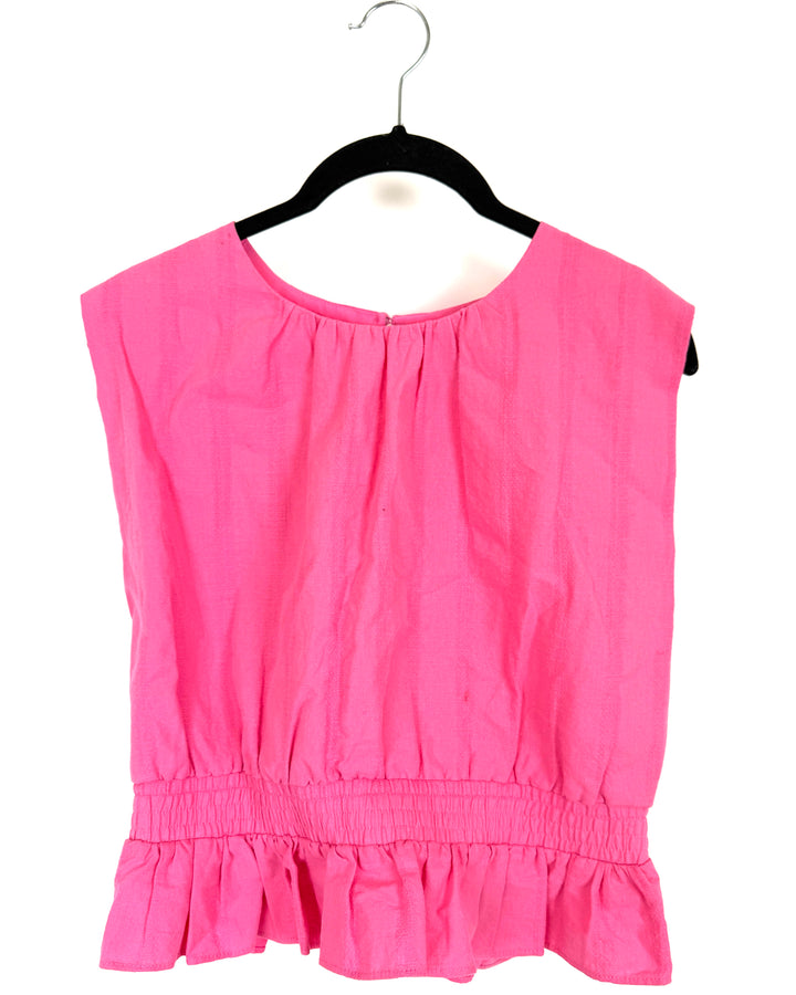 Bright Pink Sleeveless Top - Small