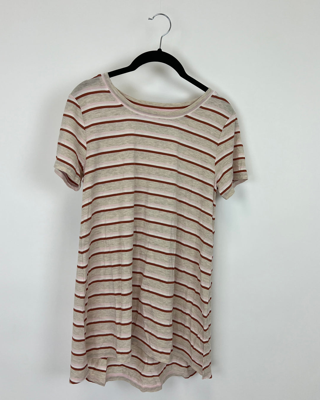 Cream and Pink Striped Tunic - Size 2/4 and 6/8