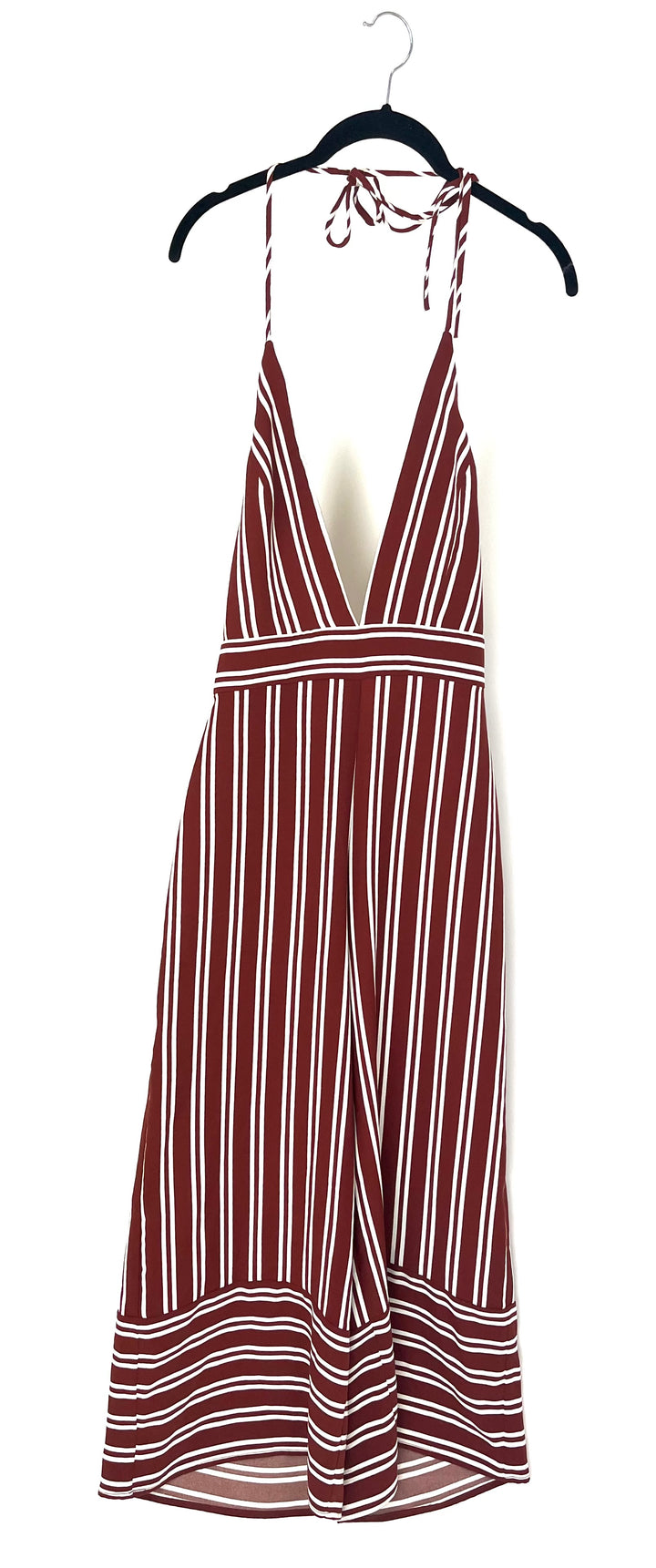 Burnt Orange and White Striped Jumpsuit - Size 2/4