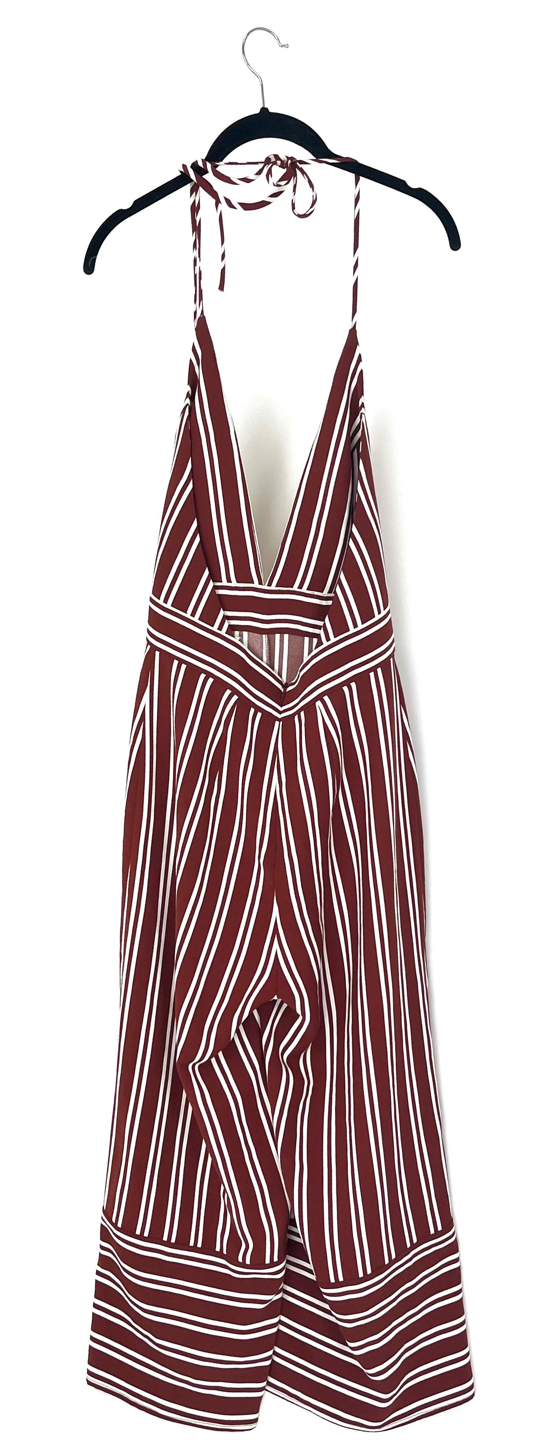 Burnt Orange and White Striped Jumpsuit - Size 2/4