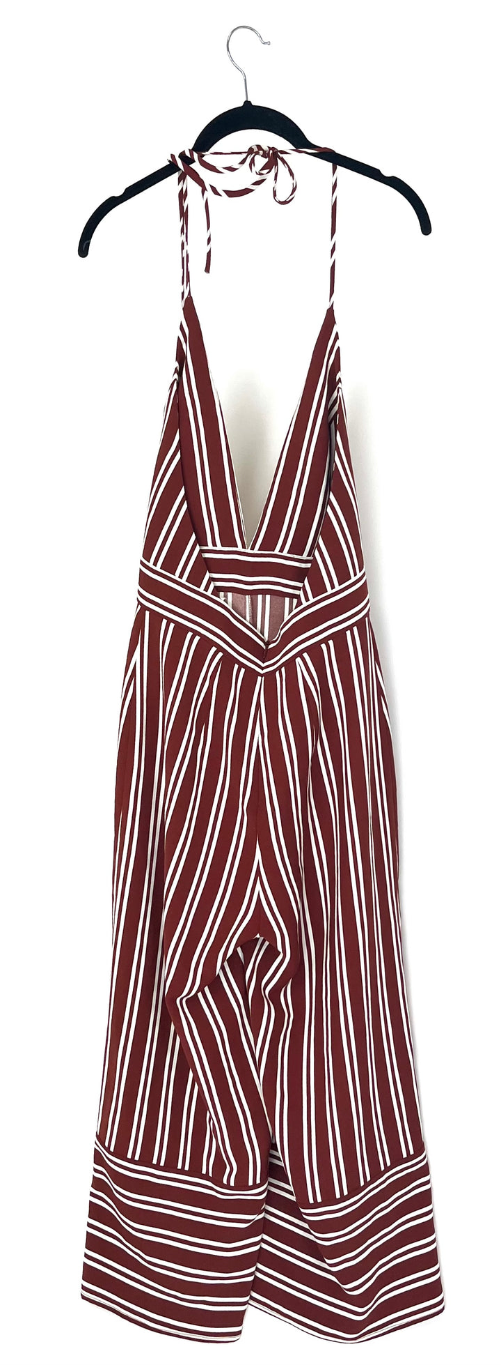 Burnt Orange and White Striped Jumpsuit - Size 2/4