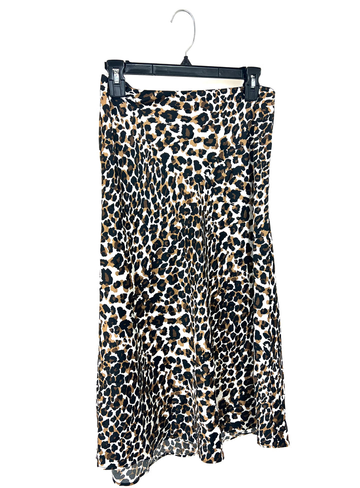 Leopard Print Midi Skirt - Small