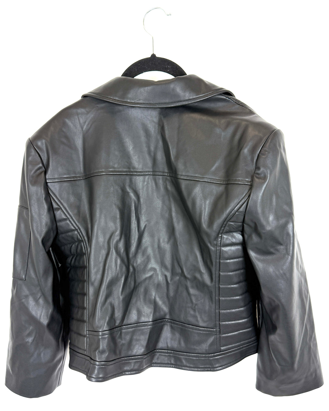 Cropped Faux Leather Jacket - Size 4/6