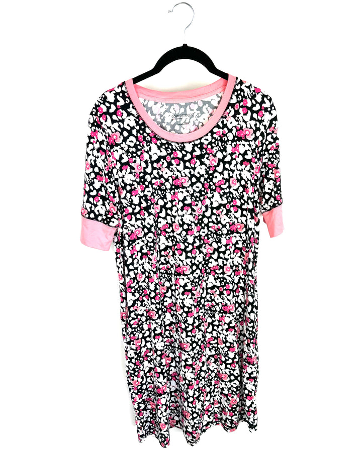 Floral Printed Crop Sleeve Sleep Dress - Size 4-6