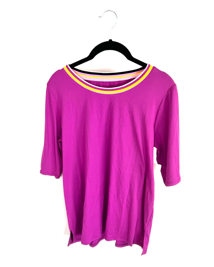 Purple Crop Sleeve Pajama Top - Size 4-6