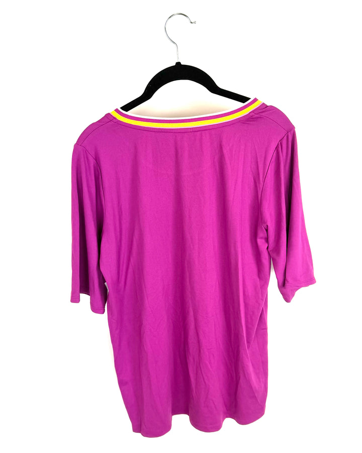 Purple Crop Sleeve Pajama Top - Size 4-6