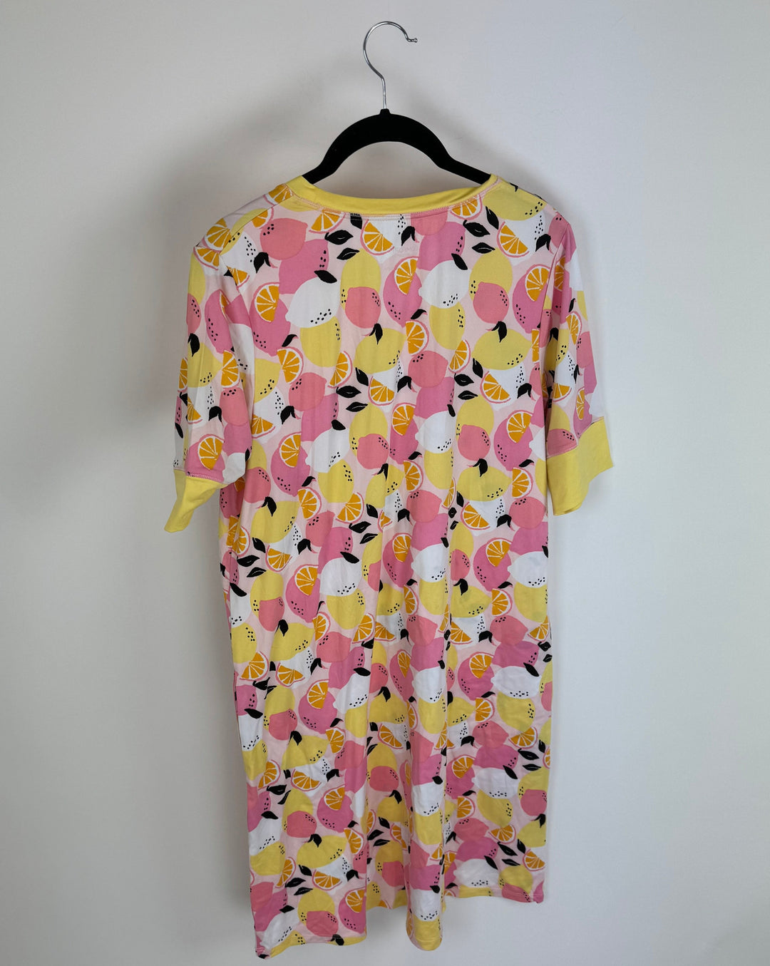 Yellow and Pink Lemon Print Dress - Size 6