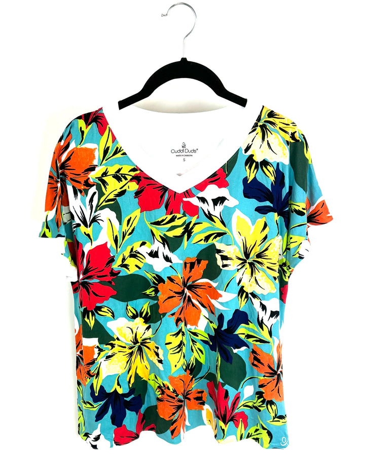 Floral Print T-Shirt - Size 6-8