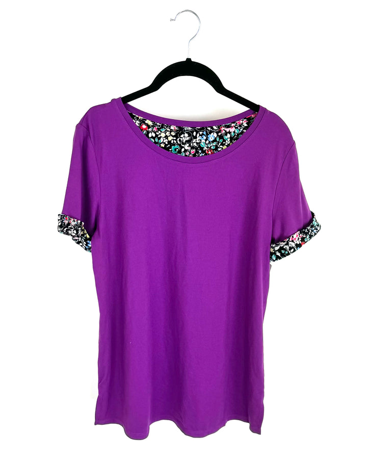 Purple Short Sleeve Sleep Shirt - Size 4-6