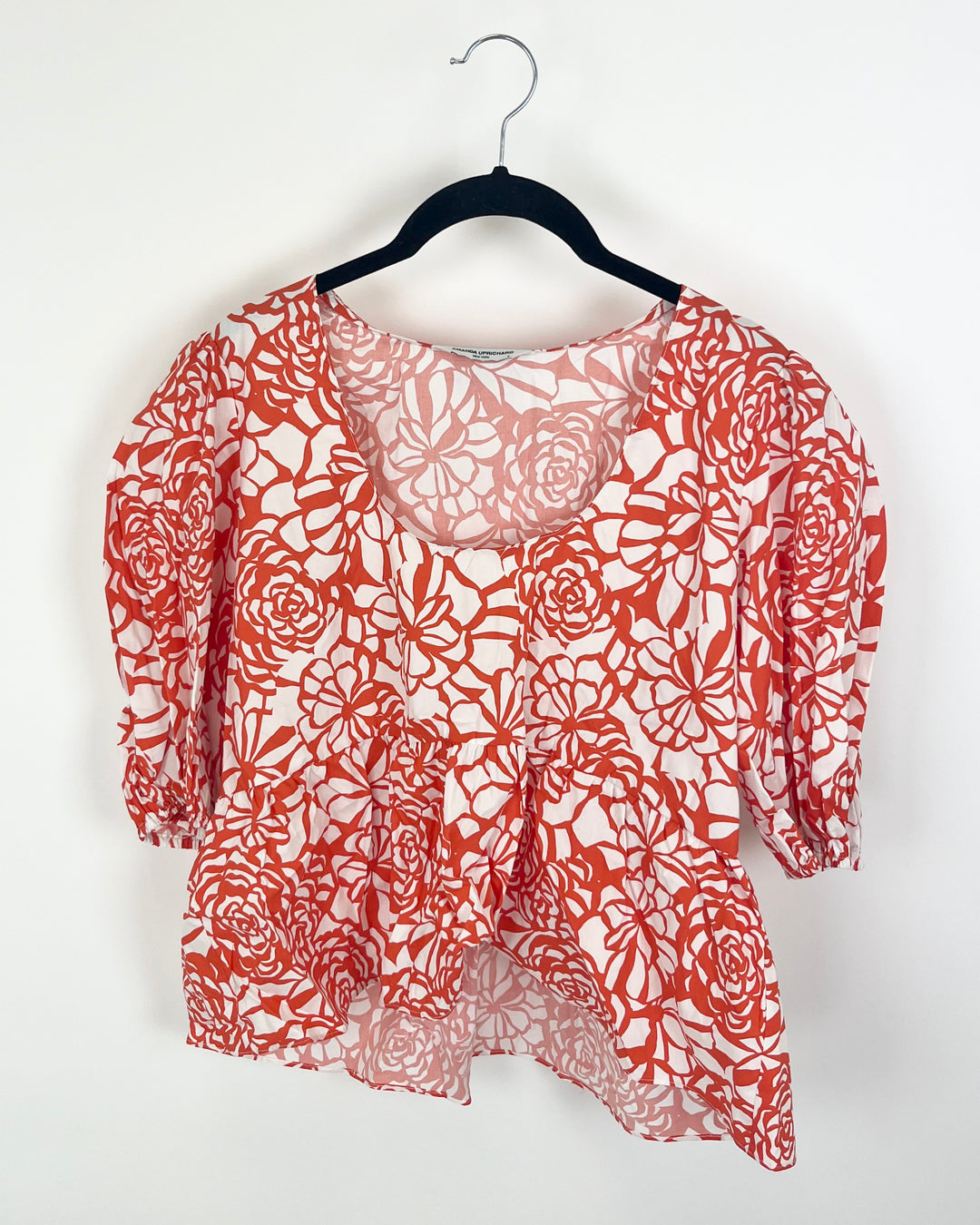 Orange And White Blouse - Size 4/6