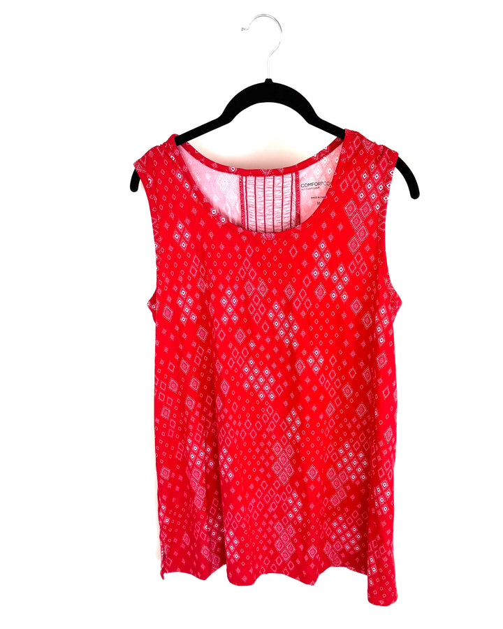 Red Diamond Print Tank Top - Size 6-8