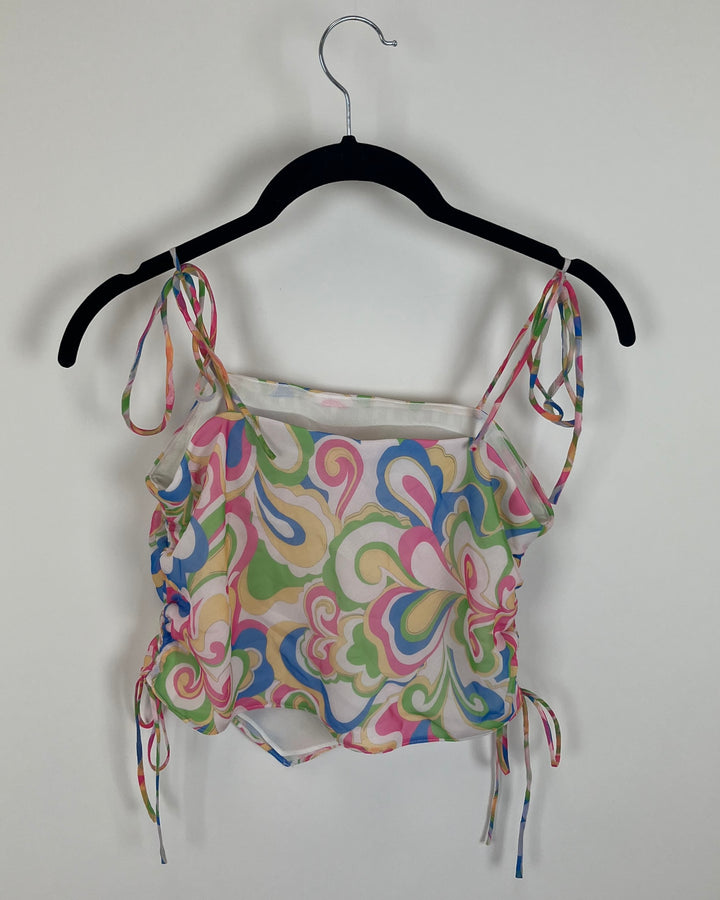 Multi Color Floral Crop Top - Size 2-4