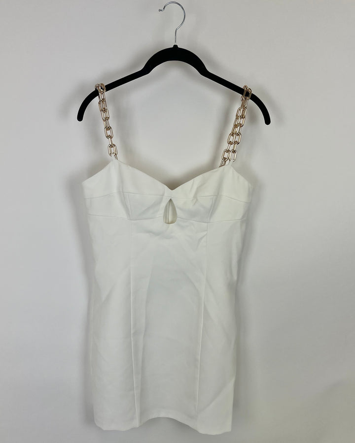 White Dress With Chain Straps - Small