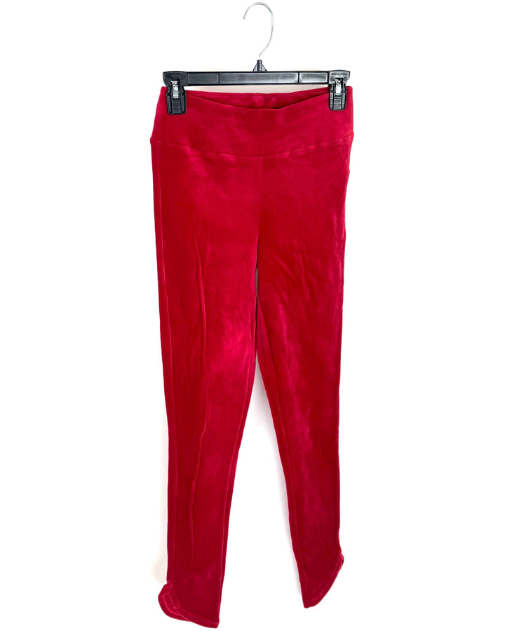 Red Fleece Leggings - Size 6-8