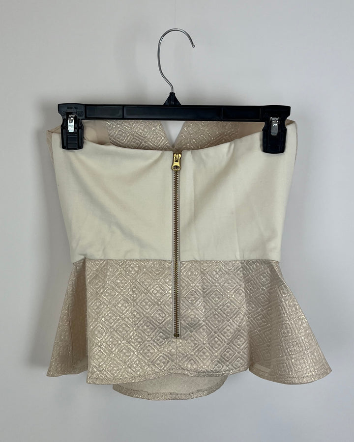 Light Gold Peplum Top - Size 2