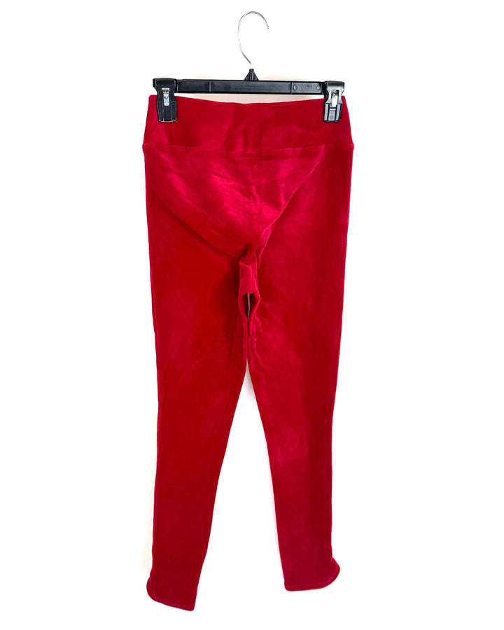 Red Fleece Leggings - Size 6-8