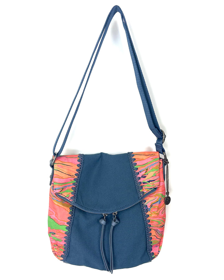 Bright Multi Color And Dusty Blue Crossbody Bag