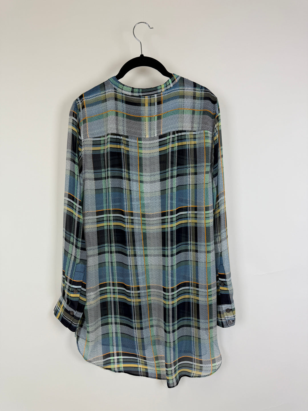 Vince Camuto Sheer Plaid Top - Medium