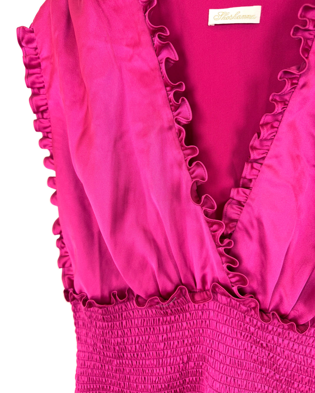 Ruffled Magenta V-Neck Dress - Size 6/8