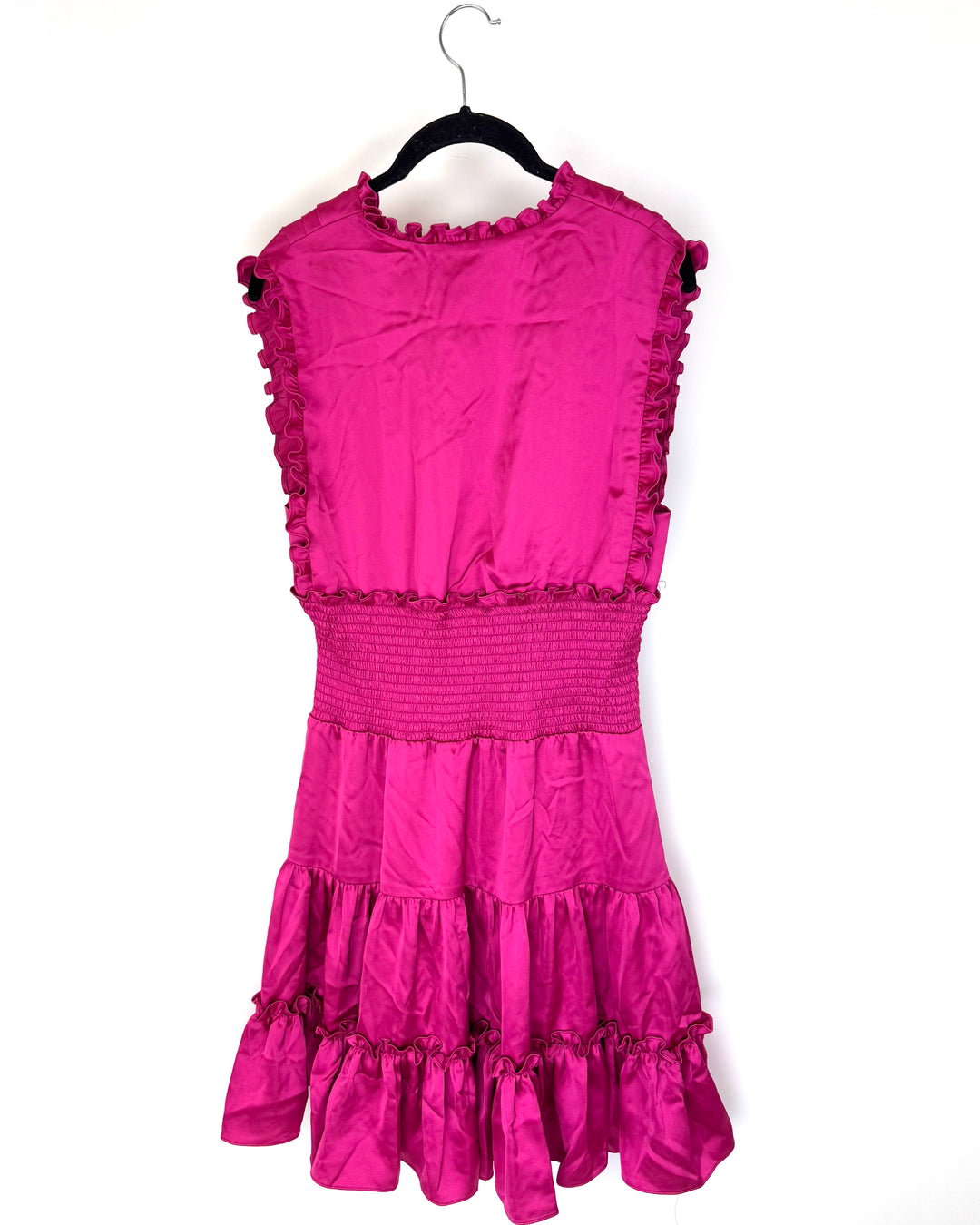 Ruffled Magenta V-Neck Dress - Size 6/8