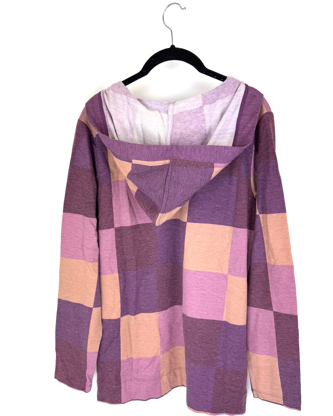 Purple and Brown Color Block Top - Medium