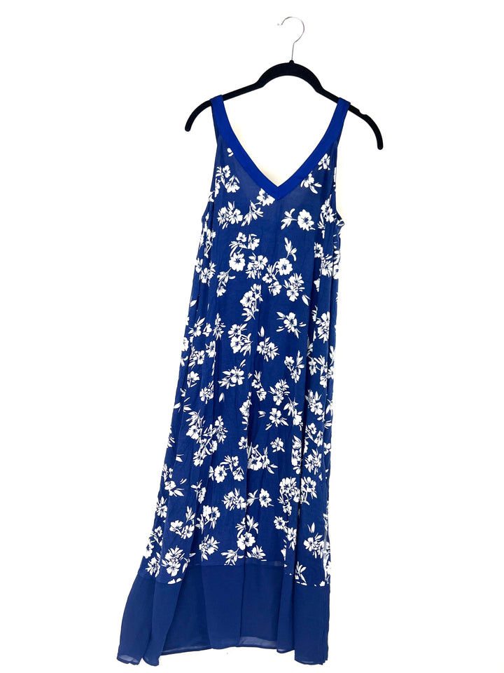 Floral V-Neck Lounge Tank Dress- Small