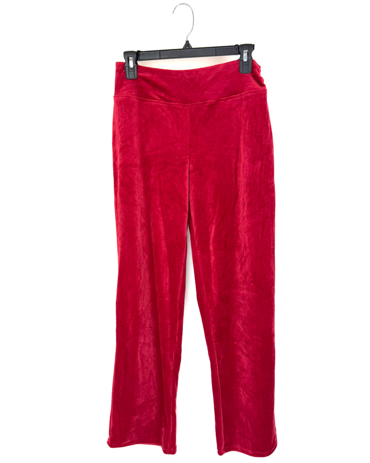 Red Fleece Wide Leg Pants - Size 8/10