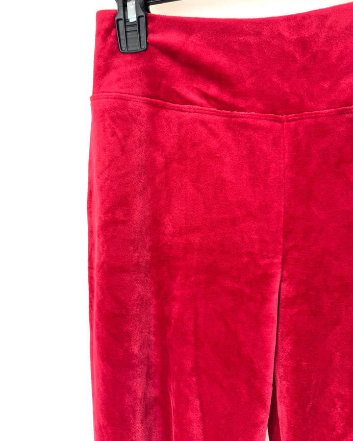 Red Fleece Wide Leg Pants - Size 8/10