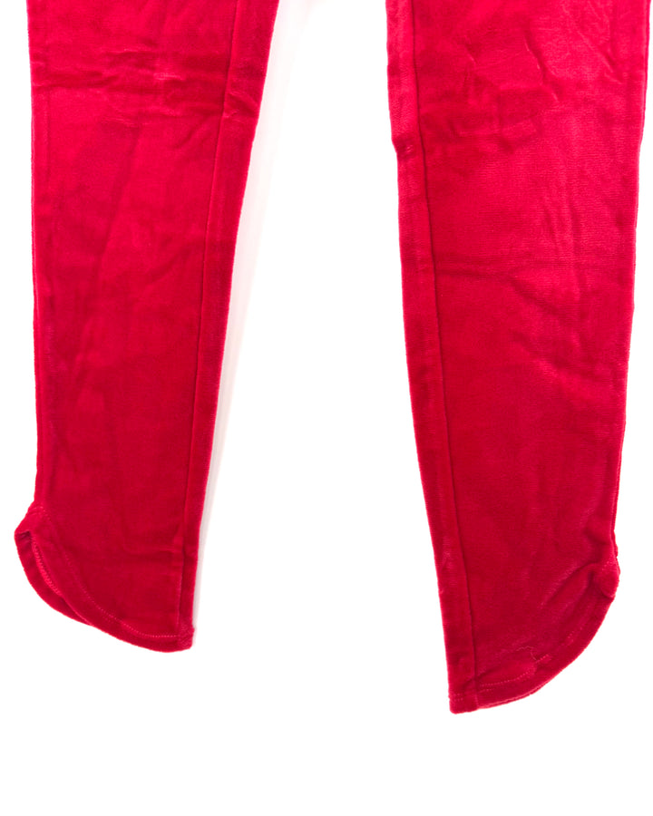 Red Fleece Leggings - Size 4/6