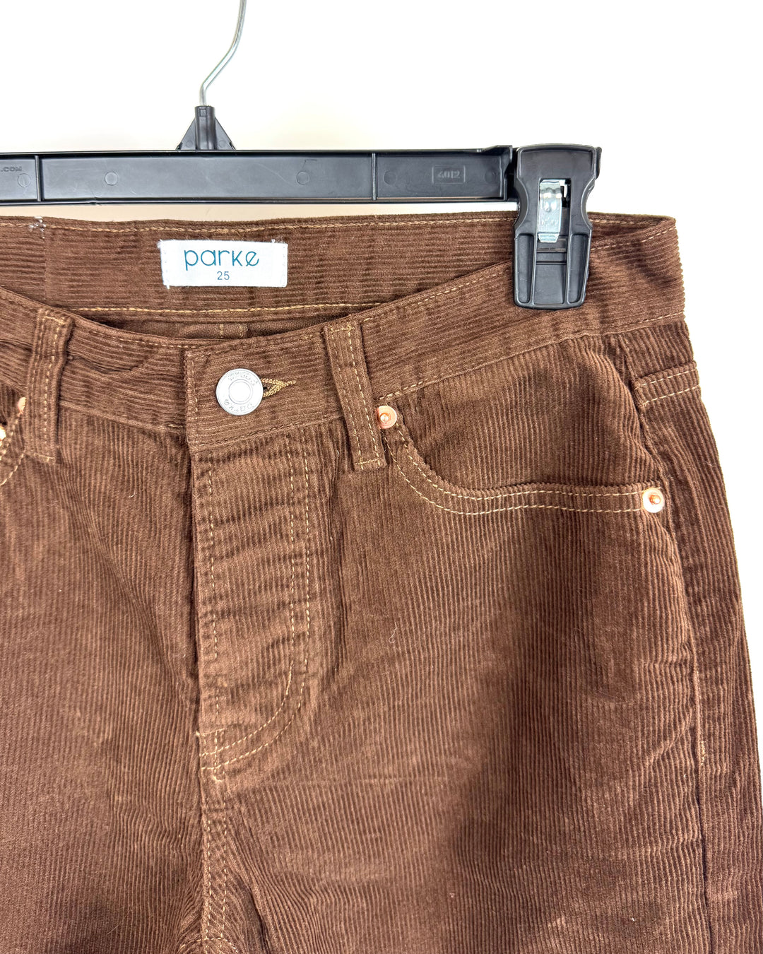 Brown Corduroy Straight Leg Pants - Size 25 (Waist)