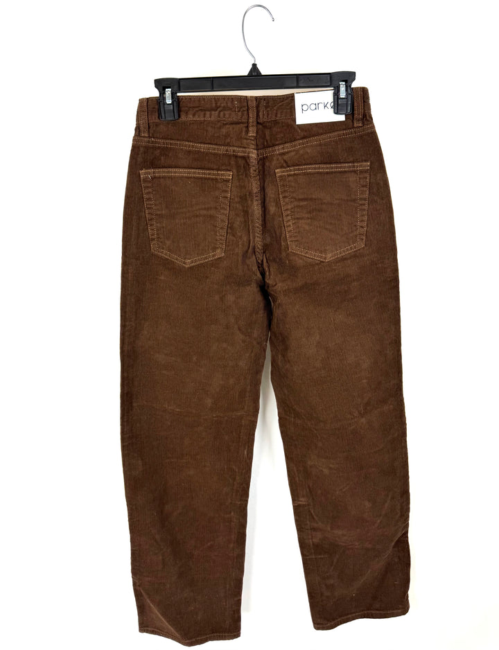 Brown Corduroy Straight Leg Pants - Size 25 (Waist)