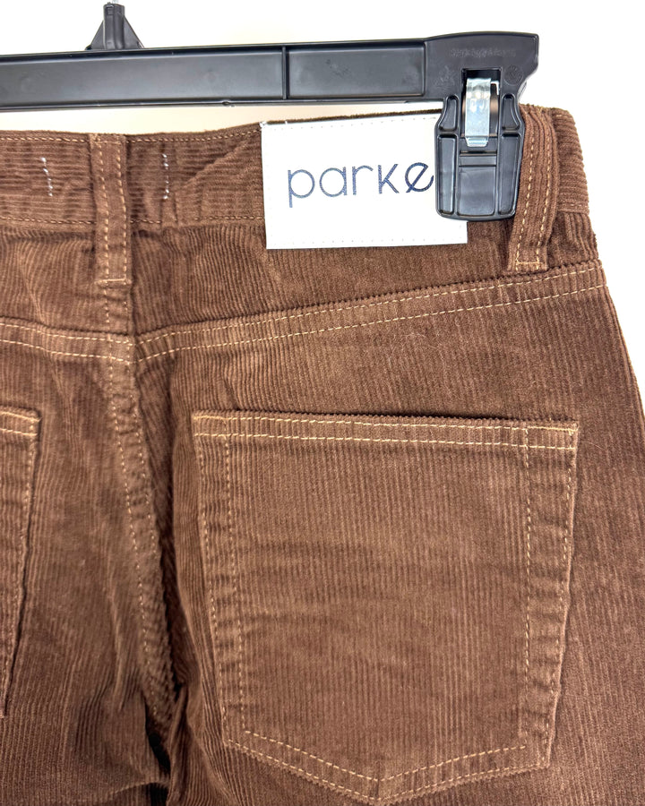 Brown Corduroy Straight Leg Pants - Size 25 (Waist)