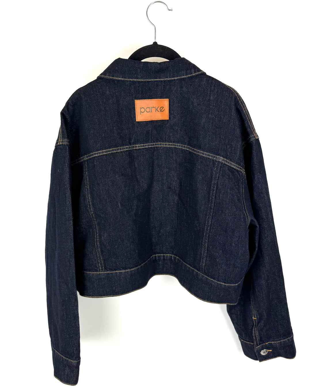 Dark Wash Cropped Blue Denim Jacket - Small/Medium