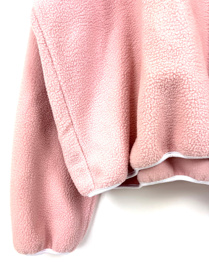 Light Pink Quarter Zip Fleece Pullover - Large/Extra Large