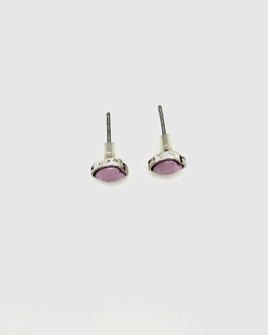 Pastel Purple Heart Stud Earrings