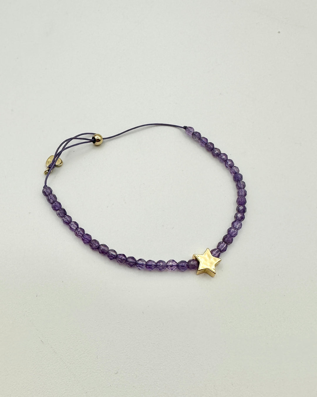 Purple Beaded Star Charm Bracelet