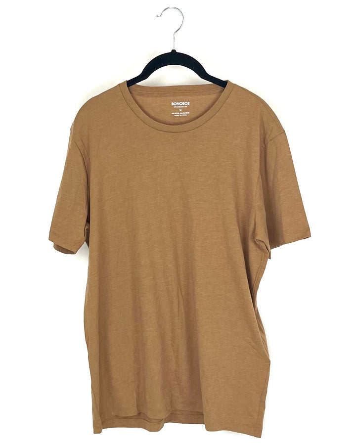 MENS Light Brown U-Neck Short Sleeve - Standard Fit Medium