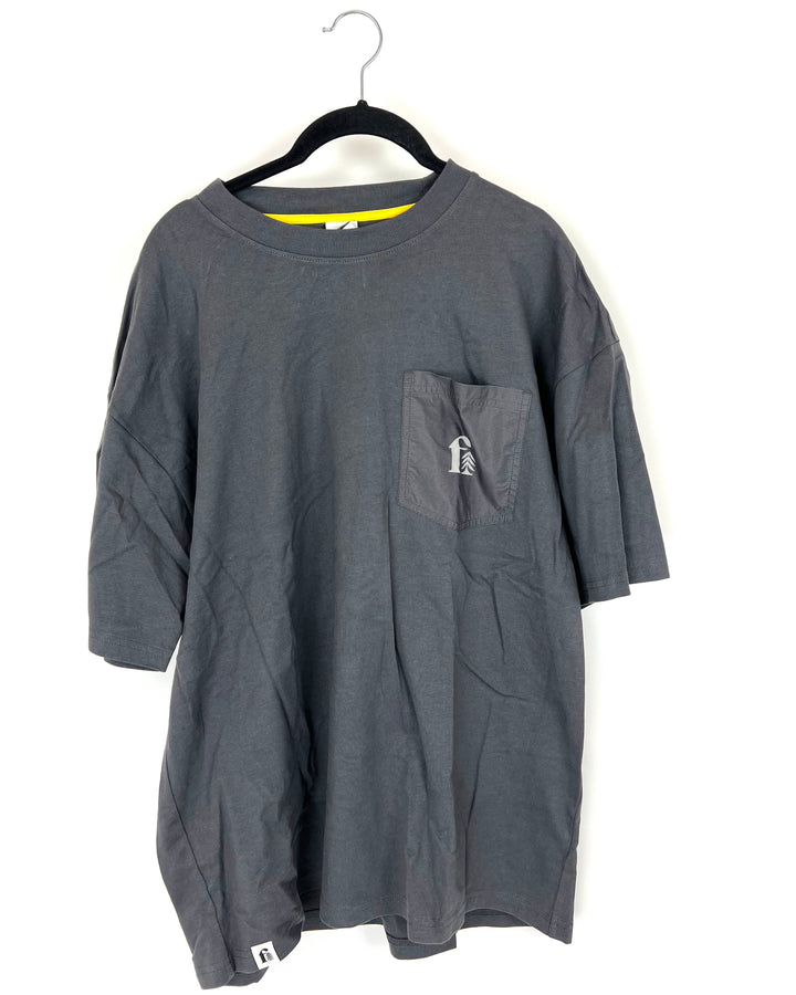 MENS Dark Gray Pocket T-Shirt - Medium