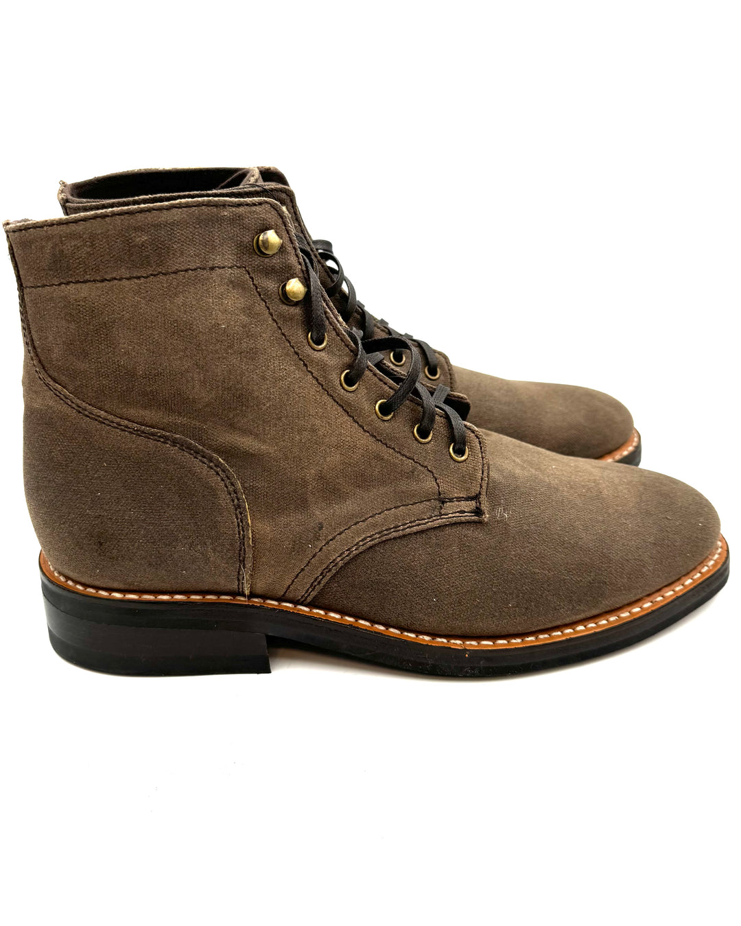 MENS Coffee Brown Canvas Boot - Size 10