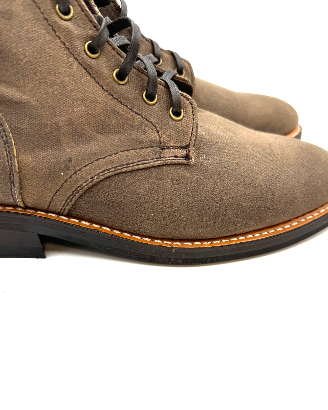 MENS Coffee Brown Canvas Boot - Size 10