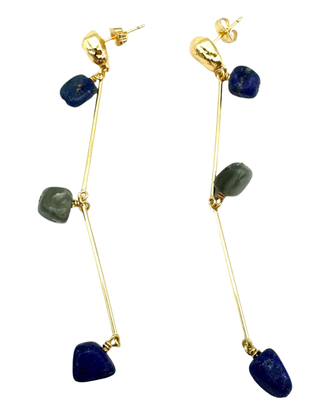 Blue and Green Stone Earrings