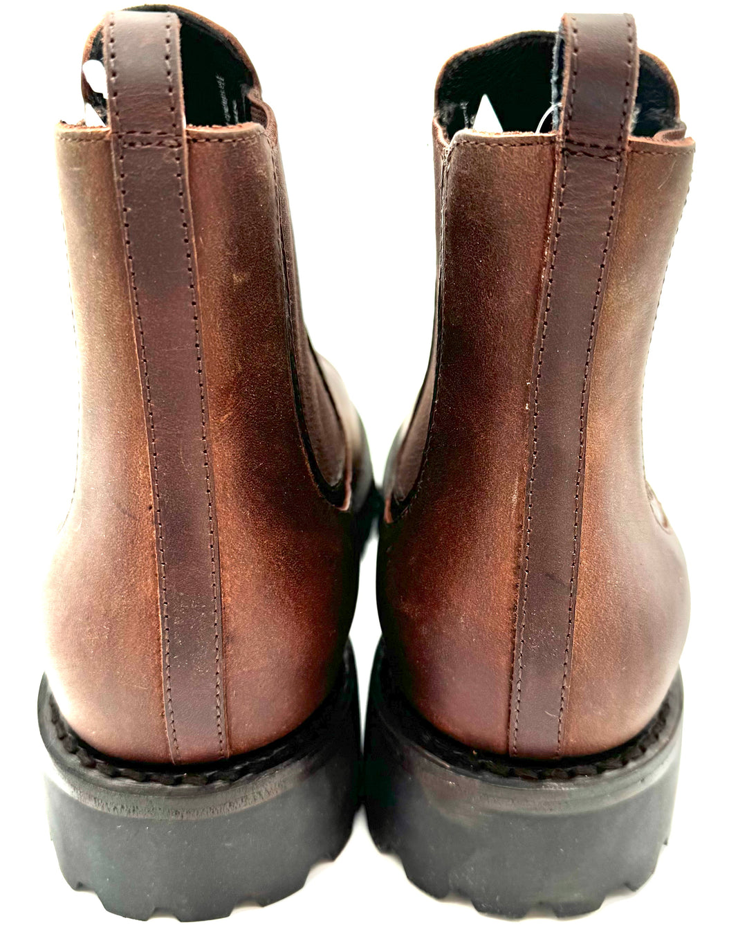 MENS Cappuccino Brown Leather Boots - Size 10